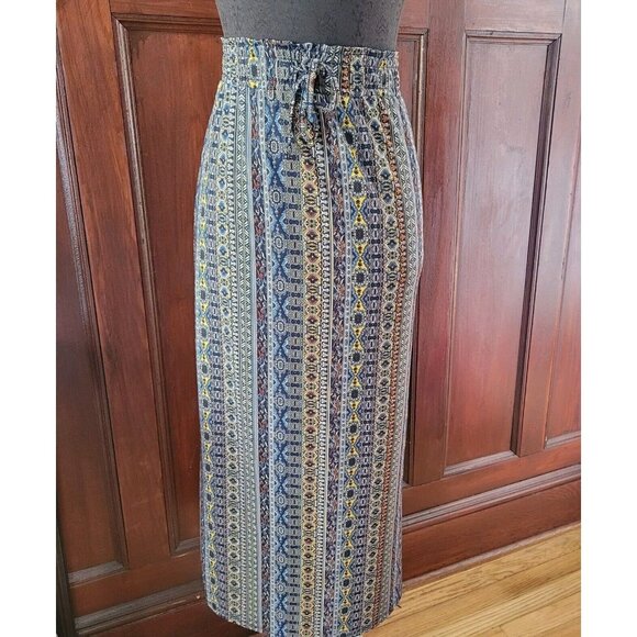 Messini Dresses & Skirts - Messini Women's Tribal Boho Paisley Striped Maxi Skirt Large